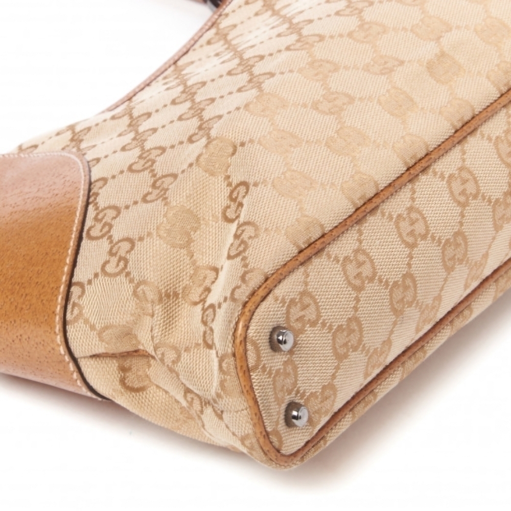Gucci | Monogram GG Canvas and Brown Leather Tote Shoulder Bag - Picture 7 of 12